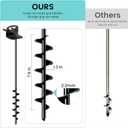 25" Ground Anchors Screw in, Mobile Home Anchors with Upgraded Wider Spiral Blades, Earth Anchors Swing Set Anchors High Wind Heavy Duty for Shed, Trampoline, Carports(Set of 8)