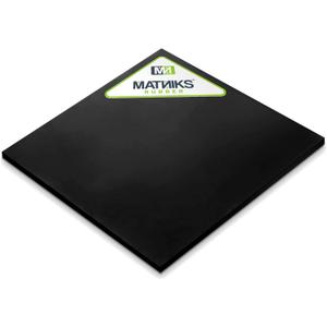 MATNIKS Neoprene Rubber Sheet, Heavy Duty, High Grade 60A, Black, 12x12-Inch by 1/4-inch Thick (+/- 5%) for Plumbing, Gaskets DIY Material, Supports, Leveling, Sealing, Protection, Abrasion, Flooring