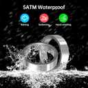 Smart Ring with Call/Clock/Events Alerts, No APP Subscription, Body Temp/Heart Rate/Women's Health Tracker, 5ATM Waterproof Fitness Ring for Android & iOS, Size: 7#