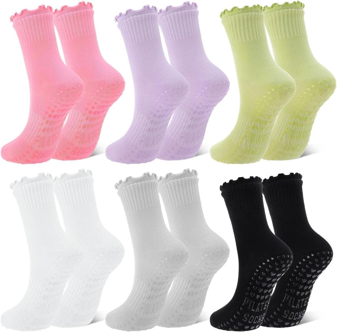2 x Pilates Socks with Grip for Women Non Slip Yoga Socks