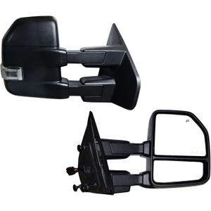 AERDM Towing mirror Compatible with 2004-2014 F150 Pickup Truck side Mirrors Power Adjustable Heated glass Turn Signal light Puddle Lamp Black Pair Set LH RH