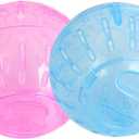 2Pcs Blue and Pink Hamster Balls Transparent Dwarf Hamster Exercise Balls Running Wheel Gerbil Toys, Small Animals, Small Animal Health Supplies