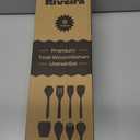 Riveira's 9-Piece Dark Brown Kitchen Essentials Wooden Cooking Utensils Set - Complete Kitchen Utensils Set for Gourmet Results