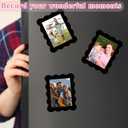 Kingdder 12 Pcs Graduation Scalloped Magnetic Picture Frame for Refrigerator 4 x 6 Black Reusable Picture Frame Magnets Decorative Photo Holders for Fridge Home School Office Kitchen Locker Decor