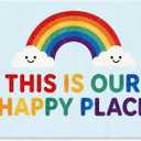 Breling Calm Down Corner Rug, Rainbow Rug 4 x 3.2 ft Classroom Non Slip Mat