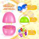 Letapapa 3.5'' Easter Eggs, 36 Pcs Empty Colorful Eggs Plus 1 Golden Eggs for Kids, Large Fillable Plastic Egg for Easter Hunt, Filling Treats for Easter Basket Stuffers, Party Favors Decoration