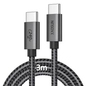XAOSUN 240W USB C to USB C Cable Type C Fast Charging Cable Compatible with MacBook Pro 2022, iPad Pro 2022, iPad Air 5, Samsung Galaxy S23/S22 Ultra, Pixel, Switch and More 10FT