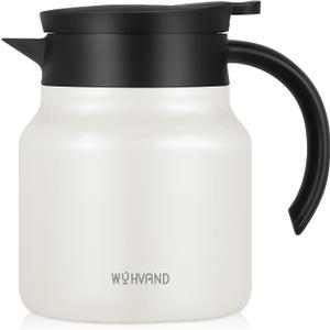 27oz Thermal Coffee Carafe for WFH & Personal Use, 12H Hot Insulated Pitcher with Drip-Free V-Spout and Easy Clean Wide Mouth, Cream