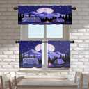 Batmerry Adventure Camping Kitchen Valances Half Window Curtain, Rv and Camping Camper Van Kitchen Tiers for Windows Bedroom Heat Insulated Drapes for Home Decor Reducing The Light,Set of 2