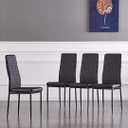 JT Modern Minimalist Dining Chair Fireproof Leather Sprayed Metal Pipe Diamond Grid Pattern Restaurant Home Conference Chair Set of 4