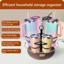 Tumbler Organizer,Ctancifang Rotating Stanley Cup Holder for Cabinet Fits 6 Bottles (40/30 oz), Stanley Organizer with Portable Handle for Kitchen, Camping, Parties,Easy to Grab Cup,Easy to Carry (black)