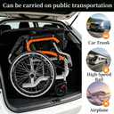 Wheelchairs for Adults, Ultra-Lightweight Transport Chair with Handbrakes, Portable Travel Wheel Chairs for Seniors, Folding Self-Propelled Transfer Wheelchairs, 18-Inch Seat Width, 220Lbs Capacity