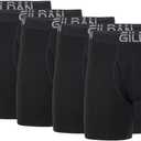 Gildan Men's Underwear Cotton Stretch Boxer Briefs, Multipack (Large, Black Soot (5-pack, Regular Leg))