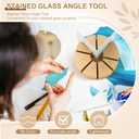Zonon Stained Glass Angle Tool Stain Glass Supplies Multi-Angle Jig Tool for Hold Assorted Colors Glasses Accurate Alignment Craft Projects(Natural,Multiple Angles)
