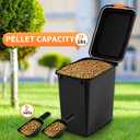 Maxdot 2 Sets 22lb Dry Pellet Storage Bin Pack with Scoops and Labels Grill Accessories Wood Pellet Storage Containers with Flavor Stickers Airtight for Grill Pellets, Size: 20 L