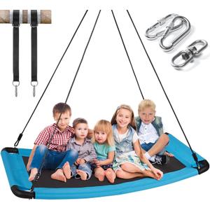 700lb Giant 60" Saucer Tree Swing Flying for Kids and Adults, Anti-Fade Tree Set with 2pcs Hanging Straps and Adjustable Ropes, for Outdoor Indoor