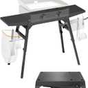 Sivsis Blackstone Griddle Stand for 17or 22, Portable Blackstone Grill Stand with Side Shelf, Tool Hooks, Paper Towel Holder and Trash Bag Holder, Grilling Stand for Outdoor Camping Garden Lawns