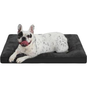 Dog Crate Bed for Medium Size Dogs, Washable Dog Kennel Pad Ultra Soft Pet Sleeping Mat for Cages, Anti-Slip Bottom,29x18 inch, Black