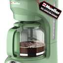 MÜELLERHOME 12-Cup Drip Green Coffee Maker, Borosilicate Carafe, Auto-Off, Reusable Filter, Anti-Drip, Keep-Warm Function, Clear Water Level Window, Green Kitchen Accessories & Décor Set of 2