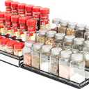 GONGSHI Spice Rack Organizer for Cabinet, Pantry and Countertop, 3 Tier Expandable Seasoning Shelf, Black