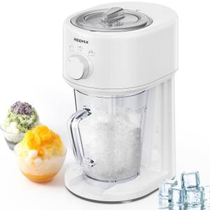 Shaved Ice Machine, Electric Ice Shaver and Snow Cone Machine with Large Capacity Storage, Portable Ice Crusher Ice Thickness Can be Adjusted (White)