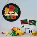 3D Juneteenth Freedom Day Door Sign,Juneteenth Wreaths for Front Door,African American Freedom Day Decor,Pride Black History Sign,June 1865 Independence Day Decor for Home Porch Yard