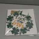 Metal St Patricks Day Wreath Shamrock Wall Art Luck of The Irish Decorations for Home Front Door, Kitchen, Bedroom, Rust-Proof Green and Gold Wreath Holiday Wall Decor