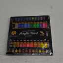Acrylic Paint Set Canvas Art Paints 24 Colors Perfect Paint Finish (0.41oz,12 ml) With 3 Brushes - Painting Canvas, Paper, Wood, Rock, MDF, Ceramic & Fabric