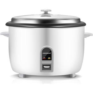 Commercial Rice Cooker, Large Capacity 30-Cup (UnCooked), 60-Cup (Cooked) with One Touch Operation and 12-Hour Keep Warm, Easy to Use and clean, 1600W, White