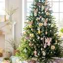 Halloscume 6 Pcs Easter Bunny Ear Picks Easter Tree Topper Cute Colorful Woven Rabbit Ears Ornaments for Vase Filler Home Decor Gifts