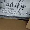 Family A Little Bit Of Crazy Sign Wall Decor 40"15" Rustic Farmhouse Living Room Large Soild Wood Framed Hallway Hanging Sign Aesthetic Inspirational Quotes Entryway Home Wall Art (Black)