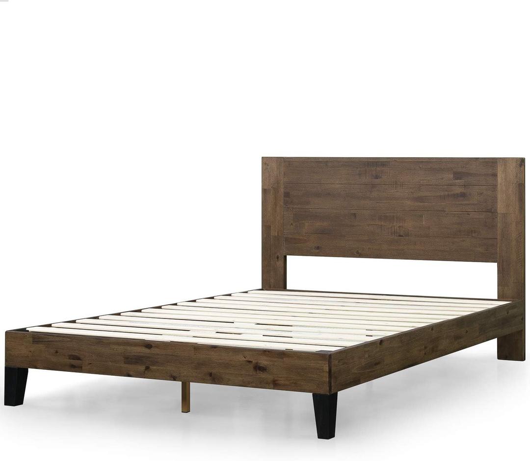 Zinus Tonja Wood Platform Bed Frame with Headboard, Mattress Foundation with Wood Slat Support, No Box Spring Needed, Easy Assembly, Queen