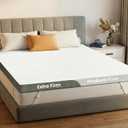 Extra Firm Mattress Topper King: Left Right Dual Firmness Mattress Pad, Medium & Extra Firm for Couple, High Density Foam for Pain Relief, Washable Cooling Cover, CertiPUR-US Certified, 80x76x3 Inch