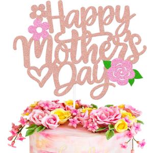 Happy Mothers Day Cake Decoration Mothers Day Cake Topper Best Mom Ever We Love You Mommy Happy Mothers Day Holiday Glitter Rose Gold Party Supplies