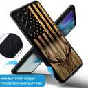 DJSOK Compatible with Samsung Galaxy S21 CaseDesign Pattern Back Bumper Anti Scratch Reinforced Corners Soft TPU Caver,Cases for Men Women-Wood Grain American Flag Buck Hunter Deer