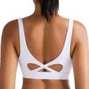 RUNNING GIRL Sports Bra for Women High Support, Molded Cup High Impact Sports Bras with Sewn in Pads Workout Running Bra (Large, White)