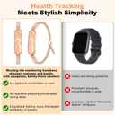 Smart Bracelet for Women, Health Activity Fitness Trackers, 24/7 Heart Rate, HRV, Blood Oxygen & Stress Monitor, 24H Sleep Tracker, Free APP for iOS & Android, Rose Gold