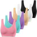 Womens Sports Bras, Yoga Comfort Seamless Stretchy Sports Bra for Women 5 Pack 3XL