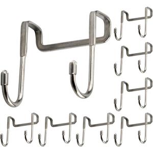 8 Pcs Double S Shaped Over Cabinet Hook Metal Over Door Hooks for Kitchen Bathroom Closet - Hanging Utensils Towels Clothes Drawer Hanger