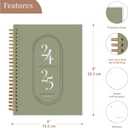 Rileys Academic Planner 2025-2026, Daily, Weekly & Monthly Planner, July 2025 - June 2026, Student Notes Pages, Twin-Wire Binding, Weekly Agenda for School & Work (8.5 x 11-Inches, Green)