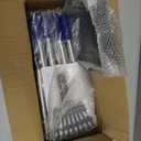 Heeyoo Dog Pooper Scooper, Dog Poop Tray and Rake Set, Pet Waste Removal Scoop with Long Adjustable Sectional Stainless Handles (Black/Blue)