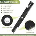 Keycci 103-6403 Hi Lift Mower Blade Compatibles with Ex Mark L Azer Z 60 Inch Deck, 103-6403-S Heavy Duty Mower Blade for Ex Mark L Azer Z XP AS XS E-Series S-Series, 3 Pack