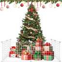 8 Pieces Christmas Tree Fences, 50 * 75Cm/19 * 29Inch Mini Metal Christmas Fence Panels for Protecting The Tree from Pets and Puppy Dogs, White