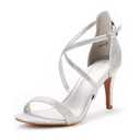 DREAM PAIRS Womens Dolce Fashion Stilettos Open Toe Pump Heel Sandal Silver Glitter - 6.5