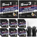 Demissle 21 Pcs Headlight Restoration Kit Includes 10 Remover Wipes 10 Coating Wipes 1 Glove Headlights Cleaner Kit for Restores Clarity Removes Yellowing Oxidation Cars Trucks Motorcycles