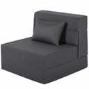 Fvkind Convertible Sleeper Chair, Removable Cover, Single Size, Gray