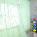 LONGTAI Window Light Green Sheer Curtains 145 Inches Long 2 Panels Sheer Curtain Basic Rod Pocket Panel for Bedroom Children Living Room Yard Kitchen