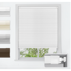 LazBlinds No Drill Blackout Cellular Shades, 32" W x 48" H, White