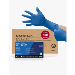 Ansell Microflex SafeGrip SG-375 Extra Thick Disposable Latex Gloves for Life Sciences, Automotive w/Textured Fingertips Small (Pack of 500)