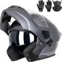 Modular Flip up Motorcycle Helmets for Men Women, DOT Approved, Medium